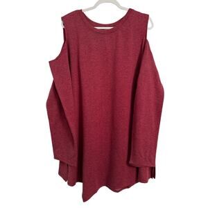 Ahh Dreams NWOT Cold Shoulder Cozy Lounge Asymmetric Tunic Sweatshirt Women's 3X